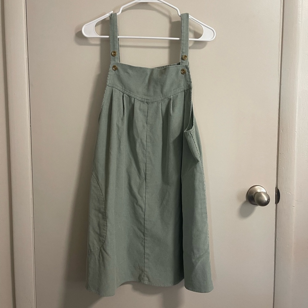 Urban Renewal Urban Outfitters Sage Green Corduroy Pinafore Dress